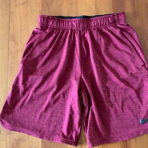 Men’s Nike Dri-Fit knit shorts, size S, maroon/red